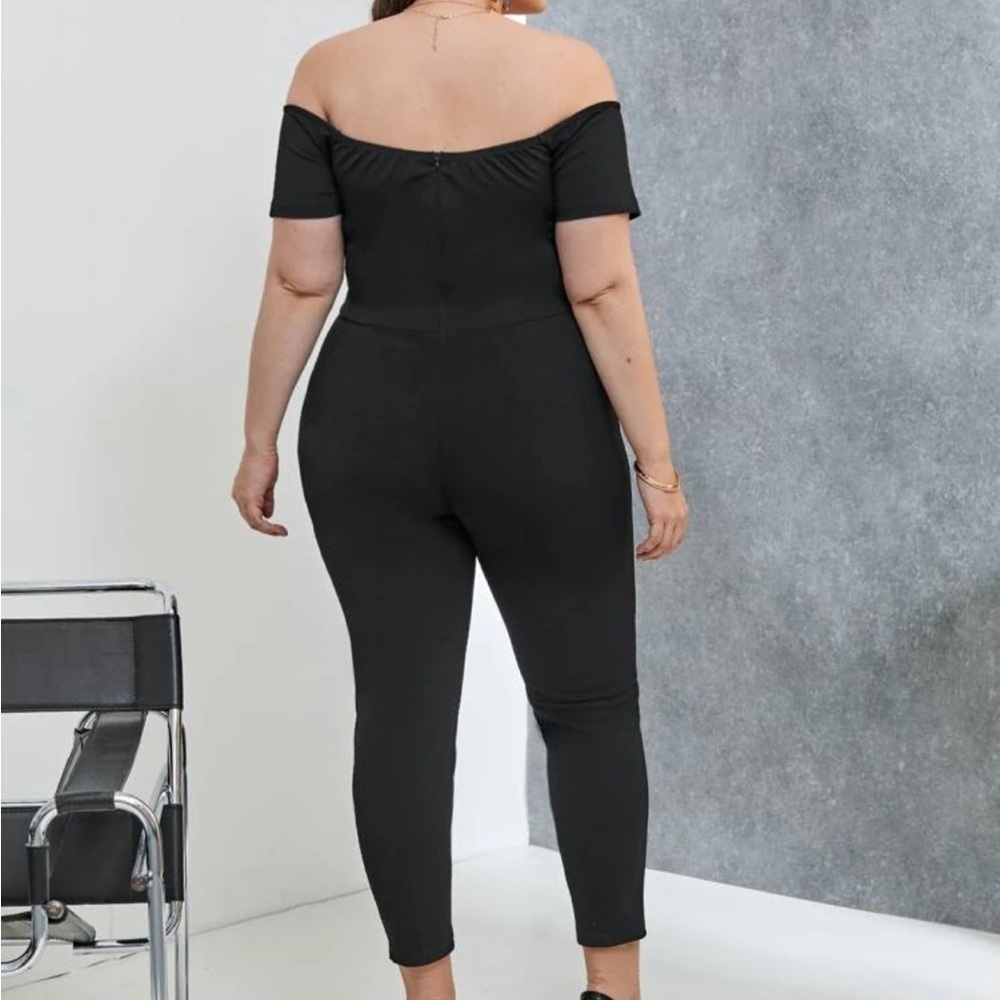 Black off shoulder jumpsuit - Picture 7 of 7